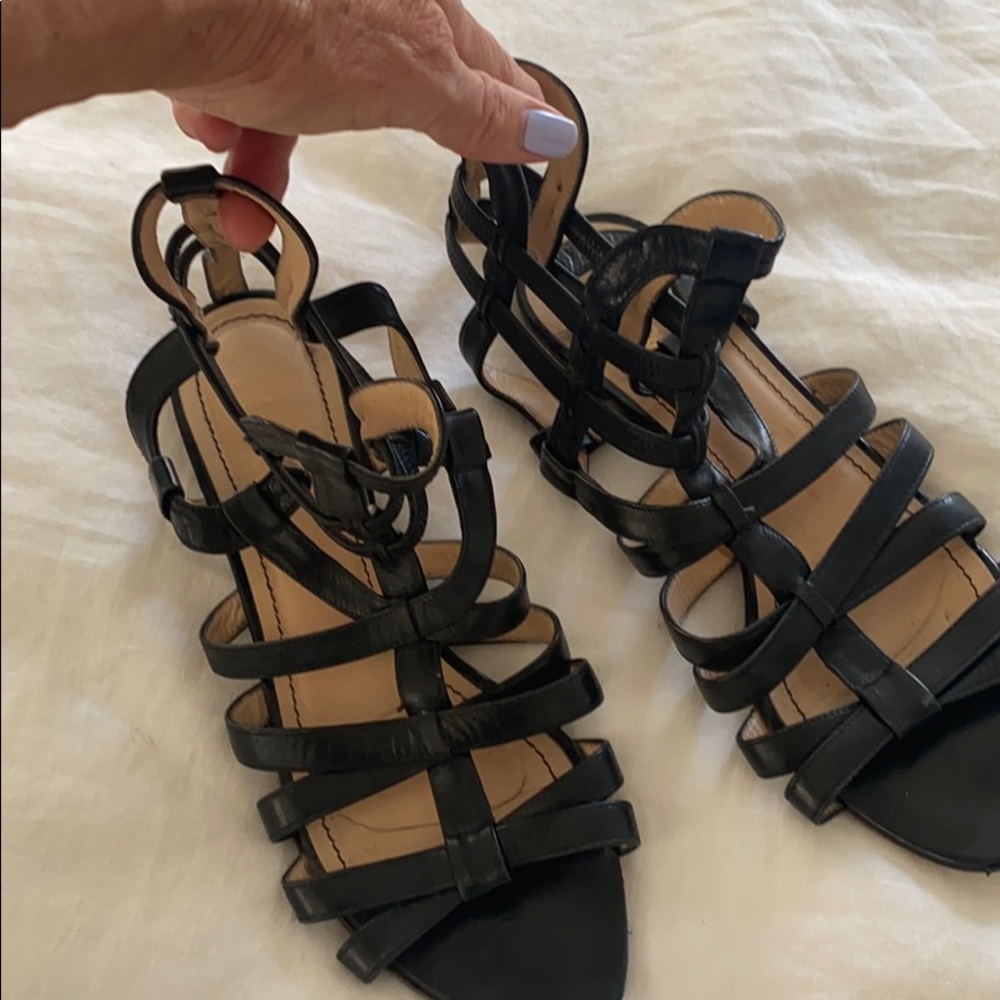 Black ankle leather sandals bought at Barneys